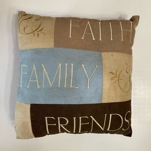Decorative Pillow 11x11 inch Friends Faith Family Cushion Square Shape